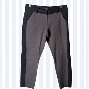 Vintage Mossimo Grey Black Mid Rise Stretch Cropped Tuxedo Trousers Size 12